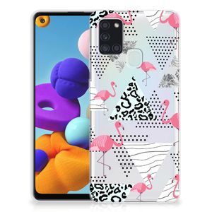 Samsung Galaxy A21s TPU Hoesje Flamingo Triangle