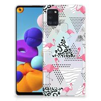 Samsung Galaxy A21s TPU Hoesje Flamingo Triangle