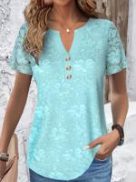 Casual Buckle Notched Loose Shirt - thumbnail