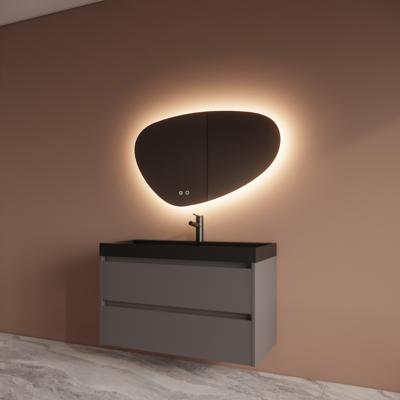 Badmeubelset BWS Riga Met Lako Wastafel Zwart 100 cm Leigrijs Boss & Wessing