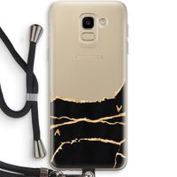Gouden marmer: Samsung Galaxy J6 (2018) Transparant Hoesje met koord