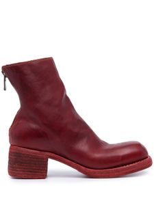 Guidi bottines à bout carré - Rouge