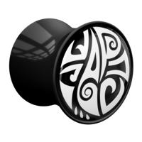 Double Flared Plug met Maori Design Acryl Tunnels & Plugs