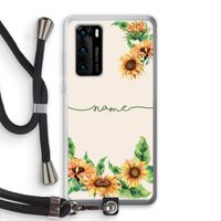 Zonnebloemen: Huawei P40 Transparant Hoesje met koord