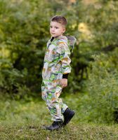 Waterproof Softshell Overall Comfy Smiley Dino Jumpsuit - thumbnail