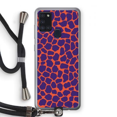 Purple Giraffe: Samsung Galaxy A21s Transparant Hoesje met koord