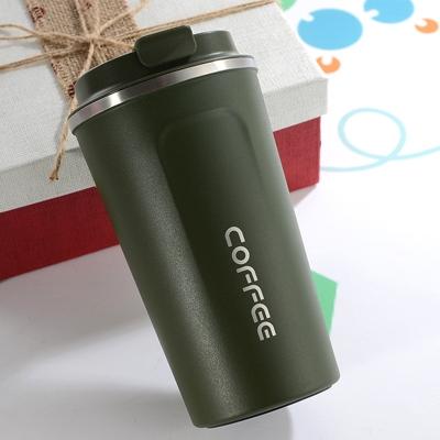 Dubbele RVS 304 koffie mok auto Thermos mok reizen Thermo Cup 380ml (groen)