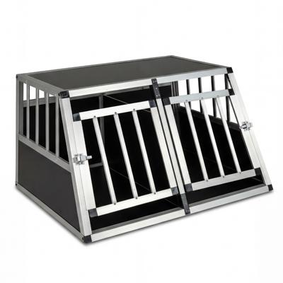 Transportbox voor Honden Metalen Transportkooi met Afsluitbare deur Verwijderbare Scheidingswand en Trapeziumvormig Ontwerp