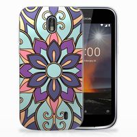 Nokia 1 TPU Case Purple Flower - thumbnail