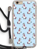 Eenhoorns overal: iPhone 6 PLUS / 6S PLUS Transparant Hoesje met koord