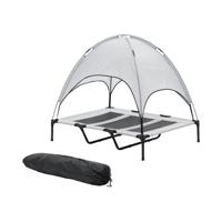 Hondenbed met dak - 122.5 x 91.5 x 109 cm - grijs