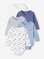 Set van 5 body's met opening voor pasgeborenen blauw