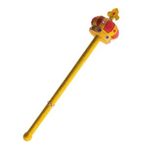 Gouden koning scepter met kroon - 55 cm - carnaval verkleedaccessoires