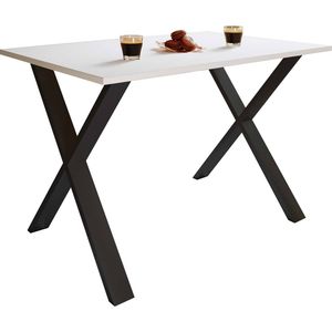 XonaX eetkamertafel 110x50cm wit, zwart.