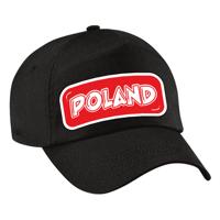 Verkleed feest pet - zwart - Polen - landen thema - zonneklep pet - volwassenen