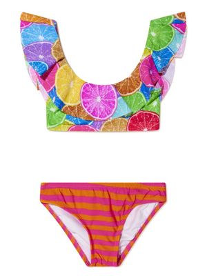Nessi Byrd Kids bikini Emma à imprimé graphique - Rose