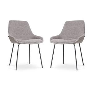 Nolon Nora-Isa Eetkamerstoelen Set van 2 - Bouclé Taupe - Zwart