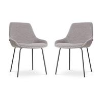 Nolon Nora-Isa Eetkamerstoelen Set van 2 - Bouclé Taupe - Zwart