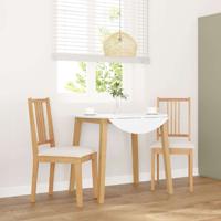 Eetkamerstoelen met kussens 2 st massief hout naturel rubber