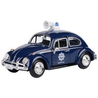 Modelauto Volkswagen Kever politie auto 1966 blauw schaal 1:24/17 x 7 x 6 cm - Speelgoed auto's