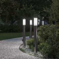 Bolderverlichting met stopcontact 3 stuks 80 cm roestvrij staal IP44