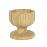 Eierdopjes bamboe hout - 1x - blanco - 6 x 5 cm - ontbijt/brunch servies   -