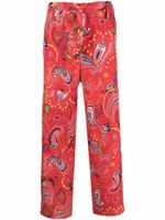 ETRO pantalon taille-haute à motif cachemire - Rouge - thumbnail