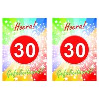 Verjaardag deurposter - 2x - 30 jaar - 59 x 42 cm - leeftijd feestartikelen