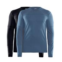 Craft Core Dry ondershirt 2-pack lange mouw zwart/blauw heren