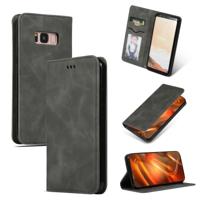 Retro huid voelen Business magnetische horizontale Flip lederen case voor Galaxy S8 (donkergrijs)