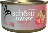 Schesir Silver Senior met bouillon kip & eend 70g