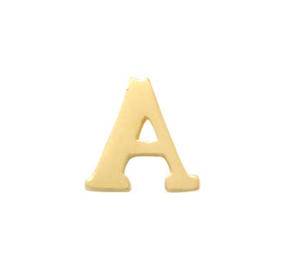 Minimalistische letter oorbelknopje - 14K GOUD - Goud - A