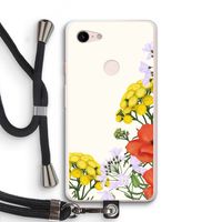 Wilde bloemen: Pixel 3 XL Transparant Hoesje met koord