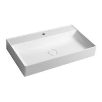 Opbouw Wastafel Sapho Twig Met Wastekapje 80x47 cm Cast Marble Wit Sapho
