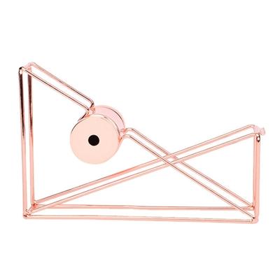 2 stks metaaldraad holle tape cutters houder Office Supply Desktop dispenser rekken (Rose goud)