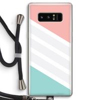 Strepen pastel: Samsung Galaxy Note 8 Transparant Hoesje met koord