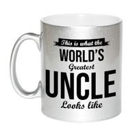 Worlds Greatest Uncle / oom cadeau mok / beker zilverglanzend 330 ml   -