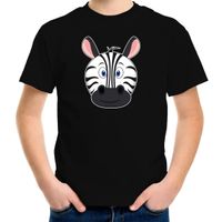 Cartoon zebra t-shirt zwart voor jongens en meisjes - Cartoon dieren t-shirts kinderen