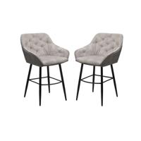 Barstoel Liverpool - Creme/Zwart - Set van 2