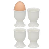 Eierdopjes Alegre - set van 4x - wit - porselein - 5 x 6 cm