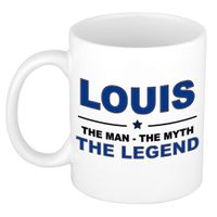 Naam cadeau mok/ beker Louis The man, The myth the legend 300 ml   -
