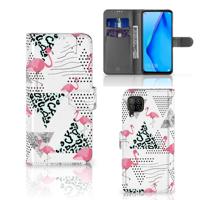 Huawei P40 Lite | Telefoonhoesje | Met pasjeshouder | Flamingo Triangle
