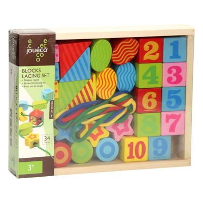 Joueco houten rijgkralenset