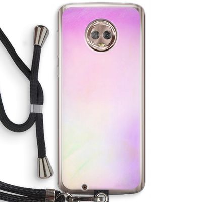 Flow mist pastel: Motorola Moto G6 Transparant Hoesje met koord