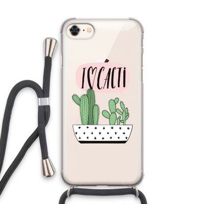 I love cacti: iPhone 7 Transparant Hoesje met koord