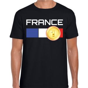 France / Frankrijk landen t-shirt zwart heren