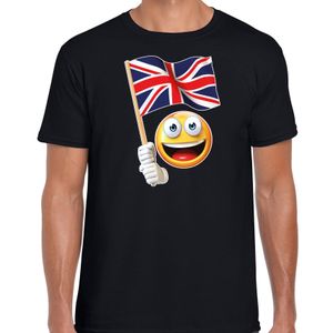 Verenigd Koninkrijk supporter / fan emoticon t-shirt zwart voor heren