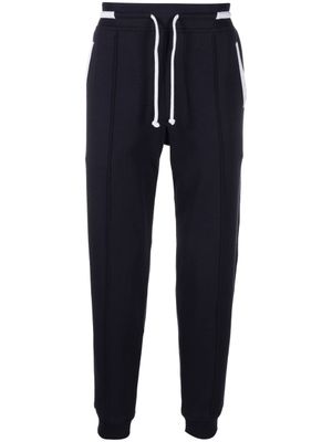 Brunello Cucinelli pantalon de jogging en coton à lien de resserrage - Bleu