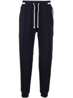 Brunello Cucinelli pantalon de jogging en coton à lien de resserrage - Bleu