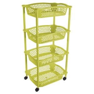Keuken opberg trolley - 4 manden - groen - 86 x 41 cm - roltafel